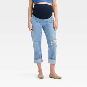 Over Belly Cropped Vintage High-Rise Straight Mate Medium Wash